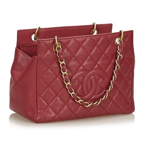 chanel red caviar leather city shopper tote bag|Shopping Bags .